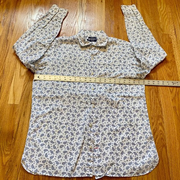 Cremieux Collection Men's Large Slim Fit Long-sleeve Button-down Cotton Paisley - Picture 5 of 5